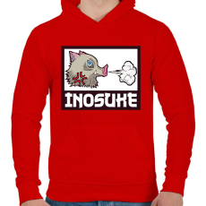 PRINTFASHION Inosuke - Férfi kapucnis pulóver - Piros