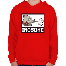 PRINTFASHION Inosuke - Gyerek kapucnis pulóver - Piros