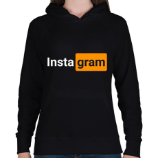 PRINTFASHION Insta Gram - Női kapucnis pulóver - Fekete