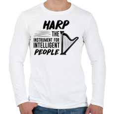 PRINTFASHION Intelligens emberek hangszere - Hárfa - Férfi hosszú ujjú póló - Fehér