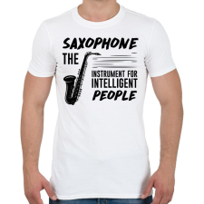 PRINTFASHION Intelligens emberek hangszere - Szaxofon - Férfi póló - Fehér férfi póló