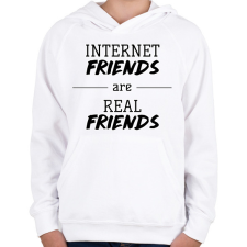 PRINTFASHION Internet friends - Gyerek kapucnis pulóver - Fehér gyerek pulóver, kardigán