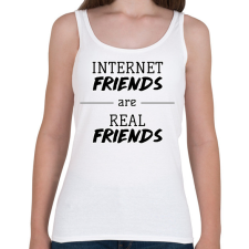 PRINTFASHION Internet friends - Női atléta - Fehér női trikó