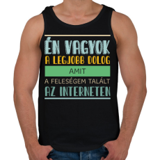 PRINTFASHION Interneten talált a feleségem - Férfi atléta - Fekete