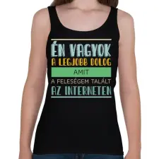 PRINTFASHION Interneten talált a feleségem - Női atléta - Fekete női trikó