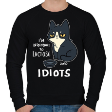 PRINTFASHION Intolerant to idiots - Férfi pulóver - Fekete
