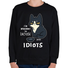 PRINTFASHION Intolerant to idiots - Gyerek pulóver - Fekete