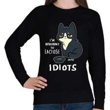 PRINTFASHION Intolerant to idiots - Női pulóver - Fekete női pulóver, kardigán