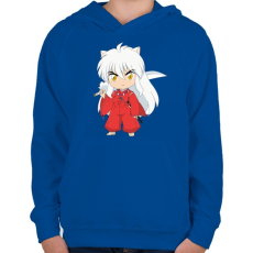 PRINTFASHION Inuyasha kid - Gyerek kapucnis pulóver - Királykék