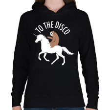 PRINTFASHION Irány a diszkó - Női kapucnis pulóver - Fekete női pulóver, kardigán