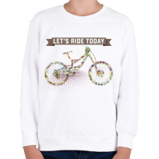 PRINTFASHION Irány biciklizni! - Gyerek pulóver - Fehér gyerek pulóver, kardigán