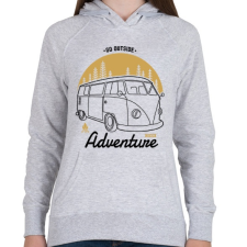 PRINTFASHION Irány egy új kaland - Női kapucnis pulóver - Sport szürke női pulóver, kardigán