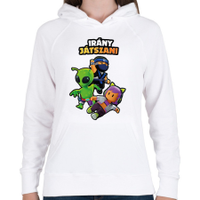 PRINTFASHION Irány játszani - Stumble Guys - Női kapucnis pulóver - Fehér női pulóver, kardigán