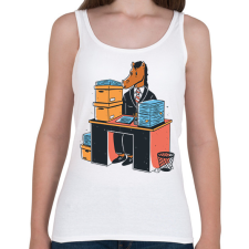 PRINTFASHION Irodai ló - Női atléta - Fehér női trikó