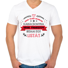 PRINTFASHION Írtam egy listát - Férfi V-nyakú póló - Fehér