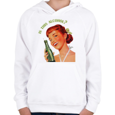 PRINTFASHION Is this alcohol?  - Gyerek kapucnis pulóver - Fehér
