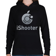 PRINTFASHION iShooter - Női kapucnis pulóver - Fekete női pulóver, kardigán