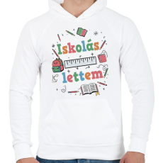PRINTFASHION Iskolás lettem - Férfi kapucnis pulóver - Fehér