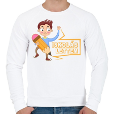 PRINTFASHION Iskolás lettem - Férfi pulóver - Fehér férfi pulóver, kardigán