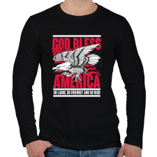 PRINTFASHION Isten Áldjon Amerika - Férfi hosszú ujjú póló - Fekete férfi póló