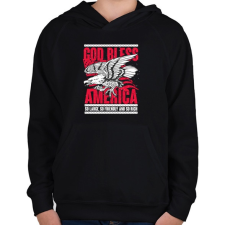 PRINTFASHION Isten Áldjon Amerika - Gyerek kapucnis pulóver - Fekete gyerek pulóver, kardigán