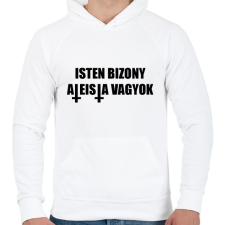 PRINTFASHION Isten bizony ateista vagyok! - Férfi kapucnis pulóver - Fehér férfi pulóver, kardigán