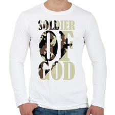 PRINTFASHION Isten katonája - Férfi hosszú ujjú póló - Fehér férfi póló