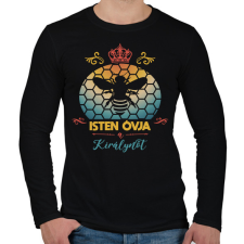 PRINTFASHION Isten óvja a Királynőt - Férfi hosszú ujjú póló - Fekete férfi pulóver, kardigán