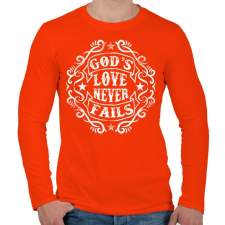 PRINTFASHION Isten szeretete sose múlik el - Férfi hosszú ujjú póló - Narancs férfi póló