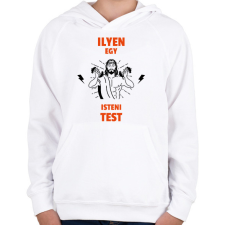 PRINTFASHION ISTENI TEST - Gyerek kapucnis pulóver - Fehér gyerek pulóver, kardigán