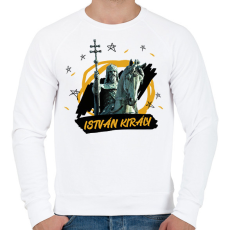 PRINTFASHION István király - Férfi pulóver - Fehér