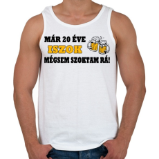PRINTFASHION Iszok, iszok de nem szokok rá! - Férfi atléta - Fehér