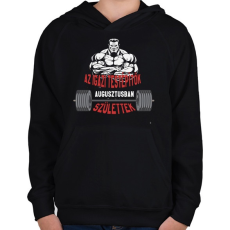 PRINTFASHION IT Augusztus - Gyerek kapucnis pulóver - Fekete