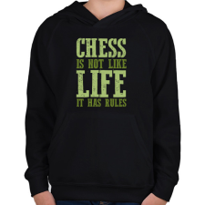 PRINTFASHION It has rules - Chess - Gyerek kapucnis pulóver - Fekete gyerek pulóver, kardigán