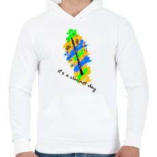 PRINTFASHION it's a clarinet day - Férfi kapucnis pulóver - Fehér