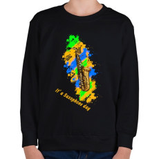 PRINTFASHION it's a saxophone day - Gyerek pulóver - Fekete