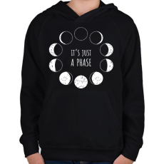 PRINTFASHION It's just a phase - Gyerek kapucnis pulóver - Fekete