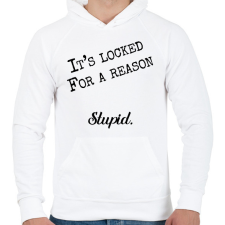 PRINTFASHION It's locked for a reason - Telefontok - Férfi kapucnis pulóver - Fehér férfi pulóver, kardigán