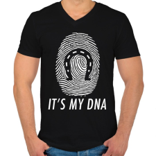 PRINTFASHION It's my DNA - Férfi V-nyakú póló - Fekete férfi póló