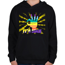 PRINTFASHION IT'S NICE - Gyerek kapucnis pulóver - Fekete