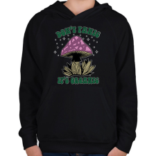 PRINTFASHION It's organic - Gyerek kapucnis pulóver - Fekete gyerek pulóver, kardigán