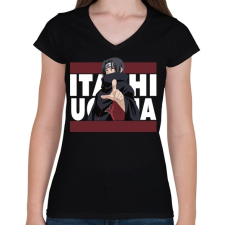 PRINTFASHION Itachi Uchiha - Női V-nyakú póló - Fekete női póló