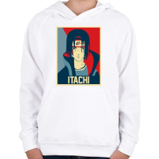 PRINTFASHION Itachi Uchihaa - Gyerek kapucnis pulóver - Fehér gyerek pulóver, kardigán
