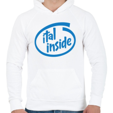 PRINTFASHION Ital Inside - Férfi kapucnis pulóver - Fehér férfi pulóver, kardigán