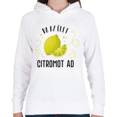 PRINTFASHION Ital páros - Citrom - Női kapucnis pulóver - Fehér