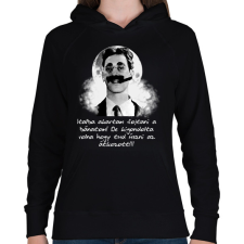 PRINTFASHION Italba akartam fojtani a bánatom! - Női kapucnis pulóver - Fekete női pulóver, kardigán