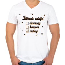 PRINTFASHION Ítélkezés szintje - Férfi V-nyakú póló - Fehér férfi póló