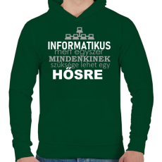 PRINTFASHION ithero-hu-dark - Férfi kapucnis pulóver - Sötétzöld