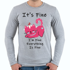 PRINTFASHION its fine - Férfi hosszú ujjú póló - Sport szürke