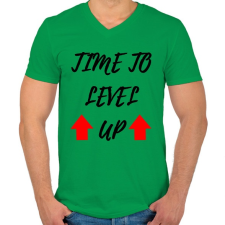 PRINTFASHION Itt az idő fejlődni - Férfi V-nyakú póló - Zöld férfi póló